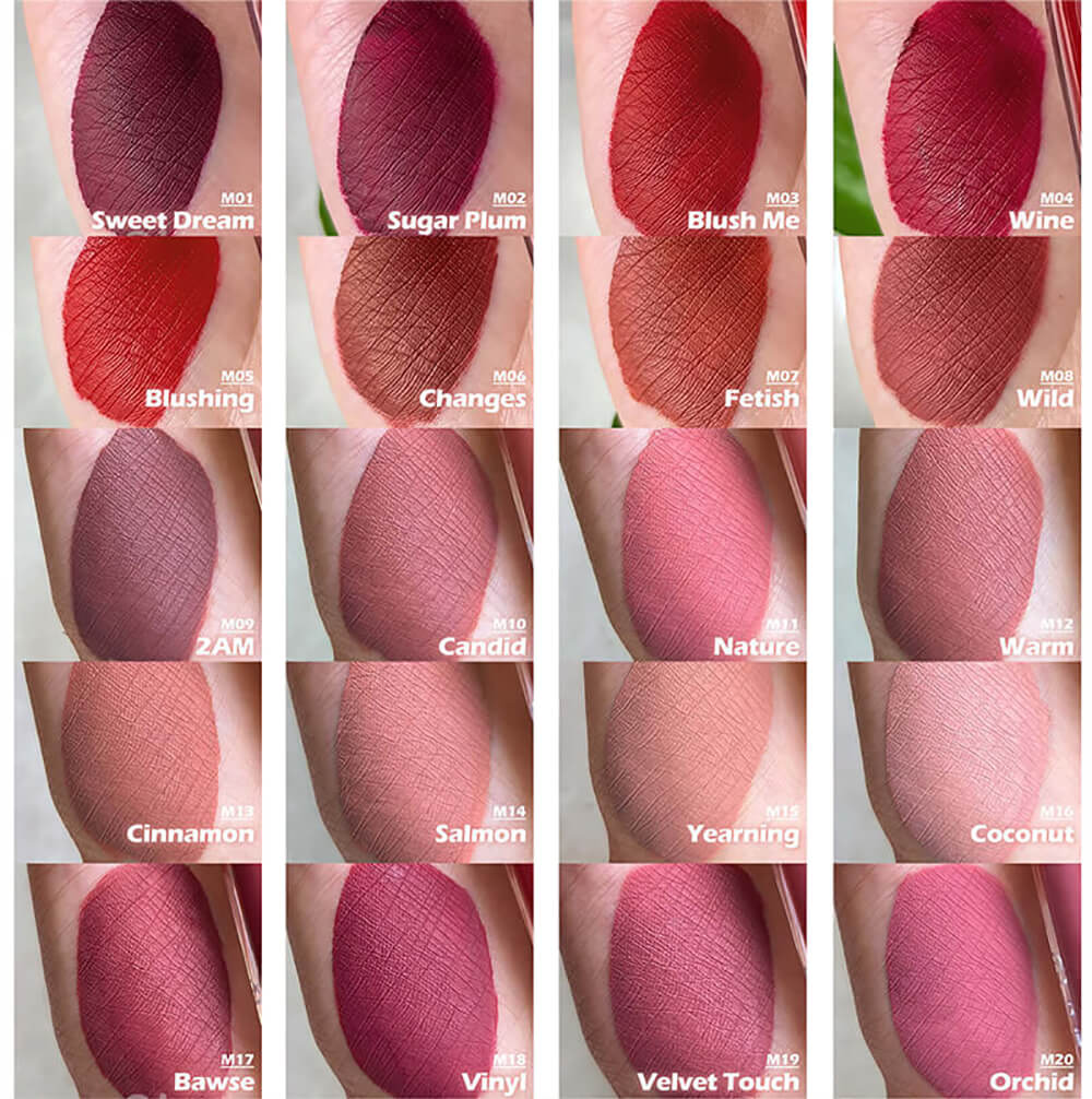 40 color matte liquid lipstick waterproof long lasting white tube (color 31-40)