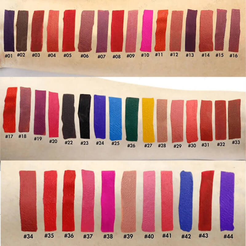 43 color matte liquid lipstick waterproof vegan pigmented (color 01-20)