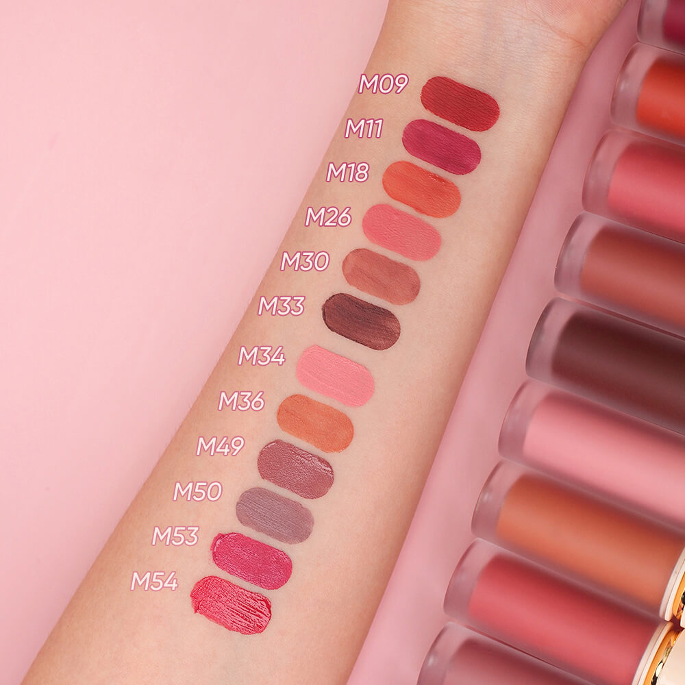 12 color matte liquid lipstick velvet lip glaze non-stick long lasting