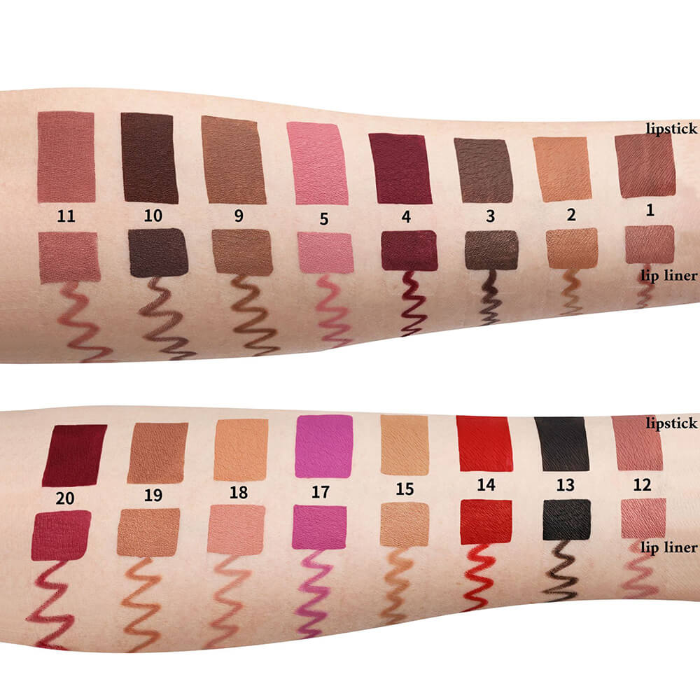 16 color 2 in 1 matte liquid lipstick lip liner set long lasting high pigment