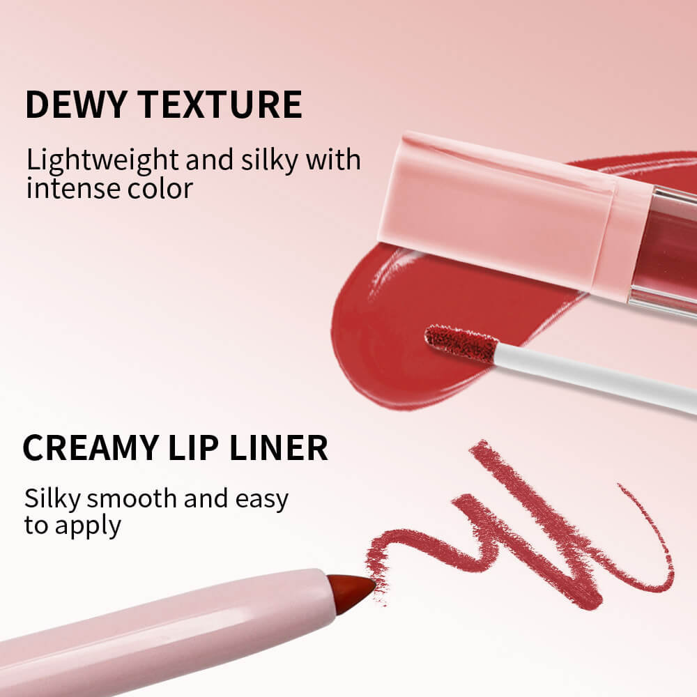 16 color 2 in 1 matte liquid lipstick lip liner set long lasting high pigment