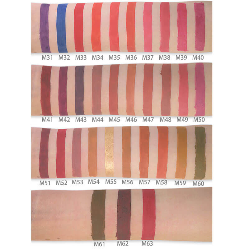 63 colors matte lipstick non-stick long lasting waterproof lipsticks (color 33-63)