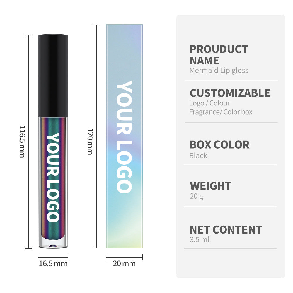 Mermaid Lip Gloss Chameleon Lip Glaze Holographic Eyeshadow Glitter Vegan