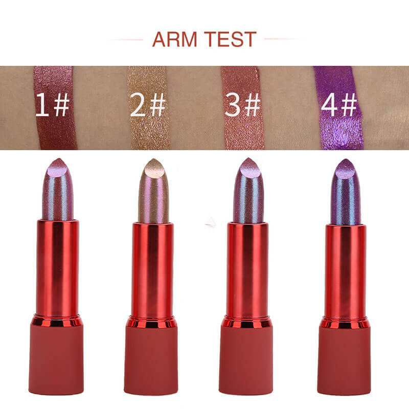 4 color chameleon lipstick glitter lip waterproof non-stick