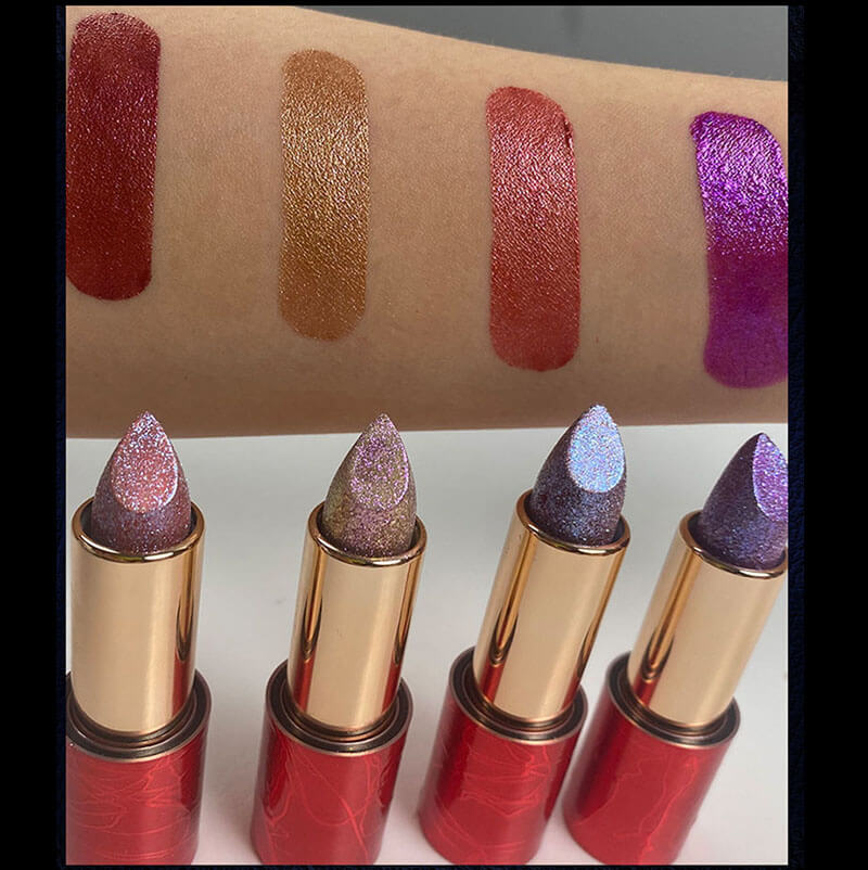 4 color chameleon lipstick glitter lip waterproof non-stick