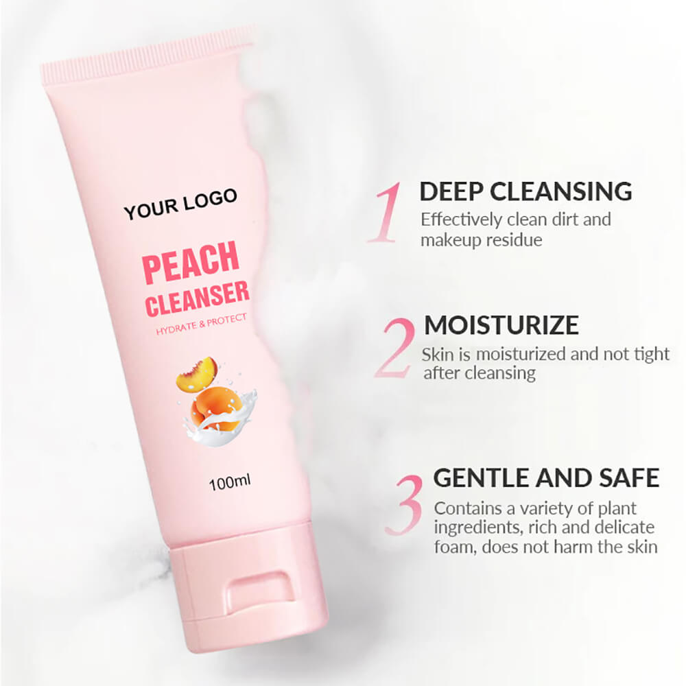 Peach cleanser deep cleansing hydrating moisturizing cruelty free 100ml