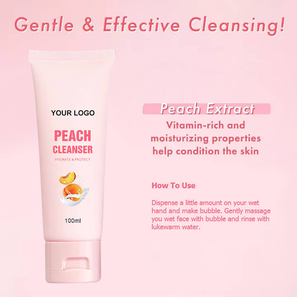 Peach cleanser deep cleansing hydrating moisturizing cruelty free 100ml