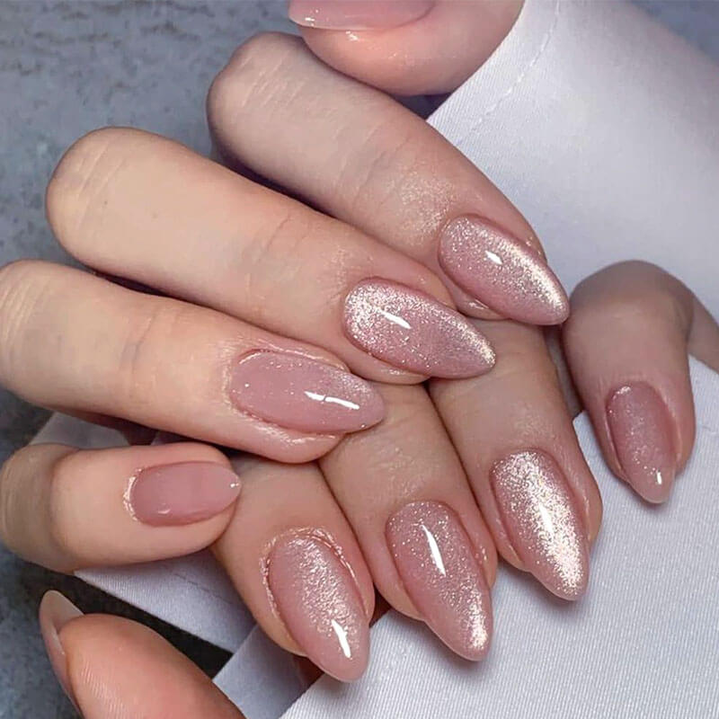 Fake nails removable nail art nude pink girly wearable nails 24pcs