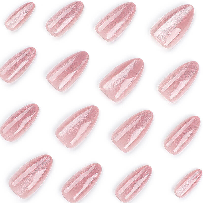 Fake nails removable nail art nude pink girly wearable nails 24pcs
