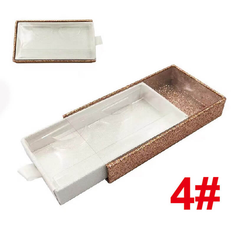 13 color empty eyelash box glitter pull-out lash packaging box with tray