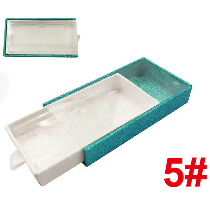 13 color empty eyelash box glitter pull-out lash packaging box with tray