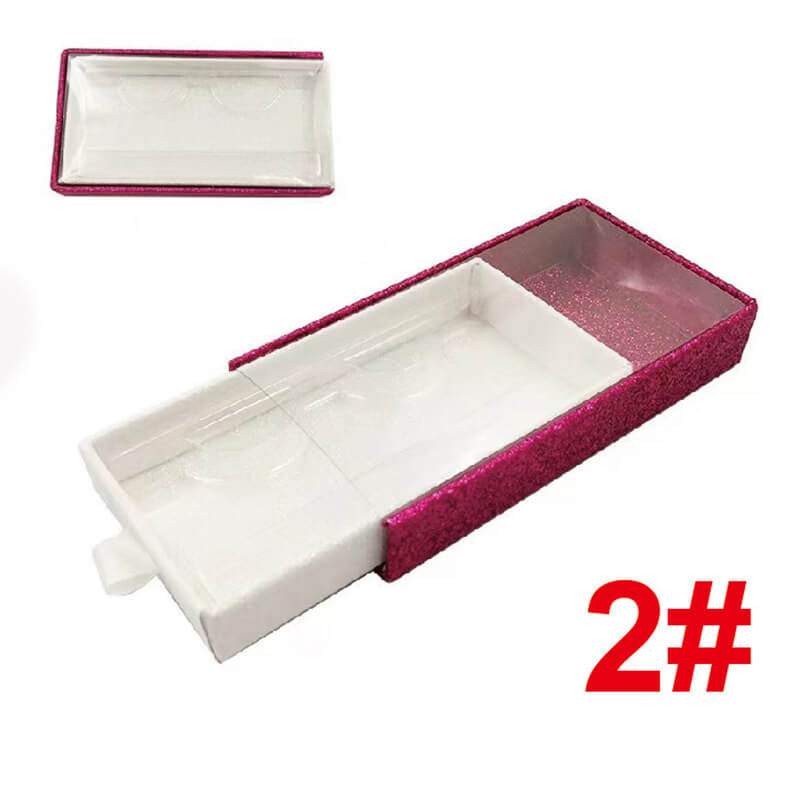 13 color empty eyelash box glitter pull-out lash packaging box with tray