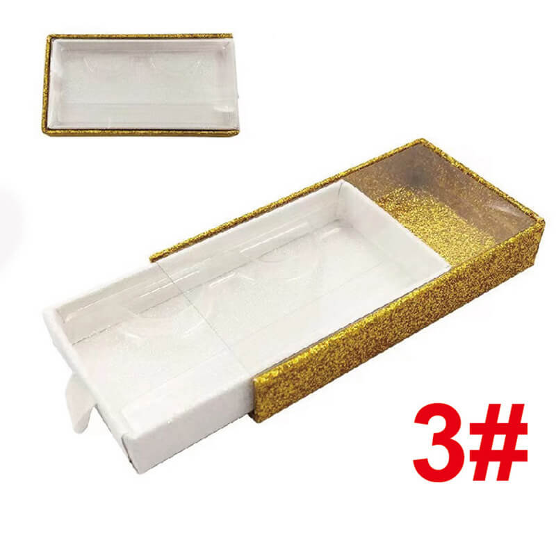 13 color empty eyelash box glitter pull-out lash packaging box with tray