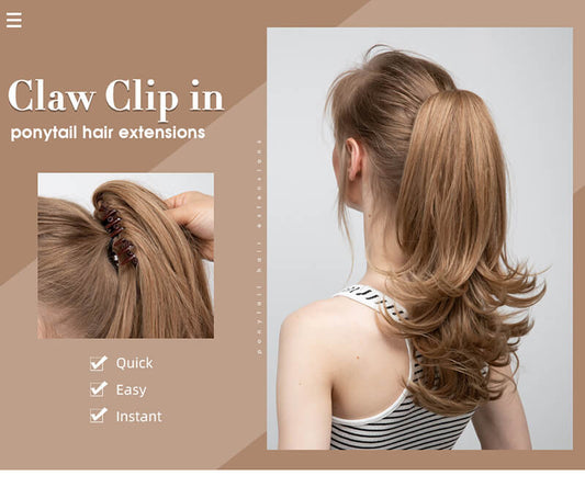 Short wigs hair extensions curly ponytail natural fluffy ponytail with clip