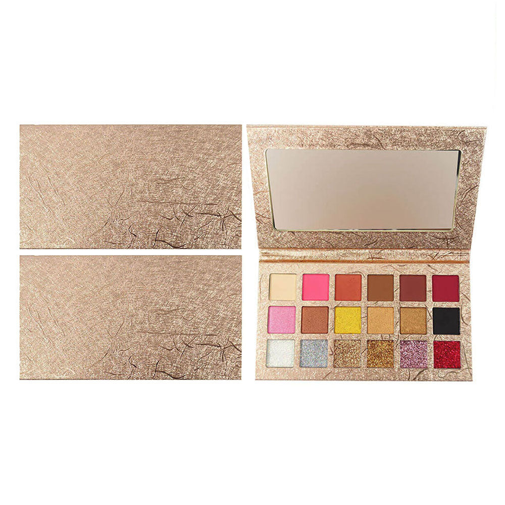 18 Color Gold Eyeshadow Palette Matte Glitter Waterproof Long Lasting