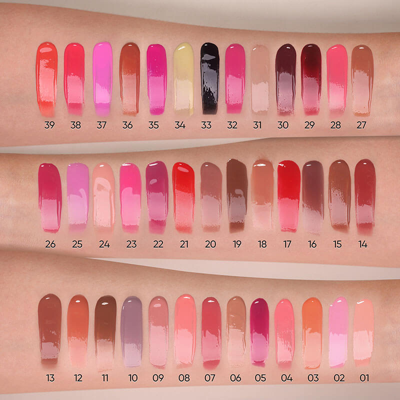 39 color lip gloss nude lip tint high pigment long lasting gold gradient tube (color 34-39)