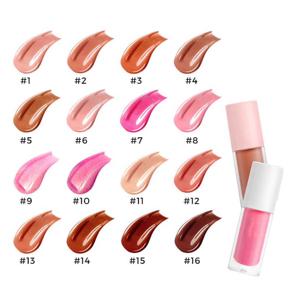 16 color nude lip gloss moisturizing lip glaze high pigment vegan