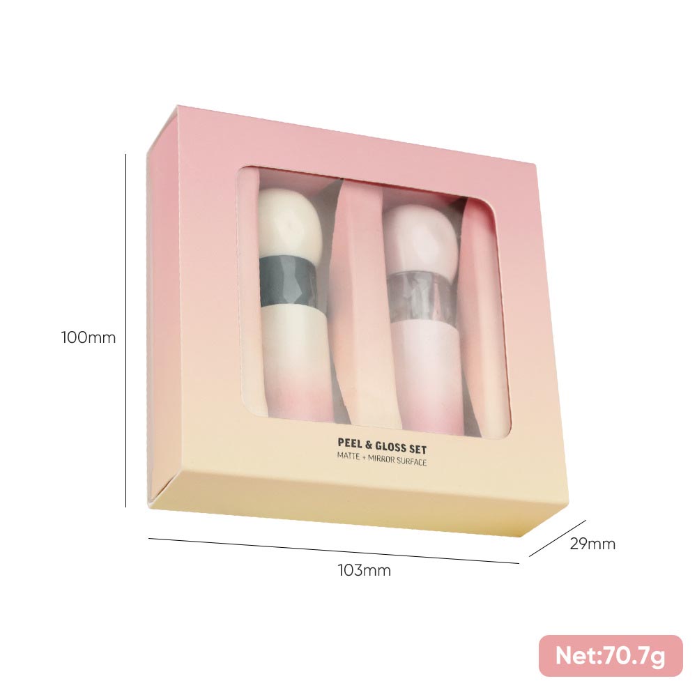 2-Piece Peel-Off Lip Stain Set Matte Lipstick & Lip oil Waterproof Private Label