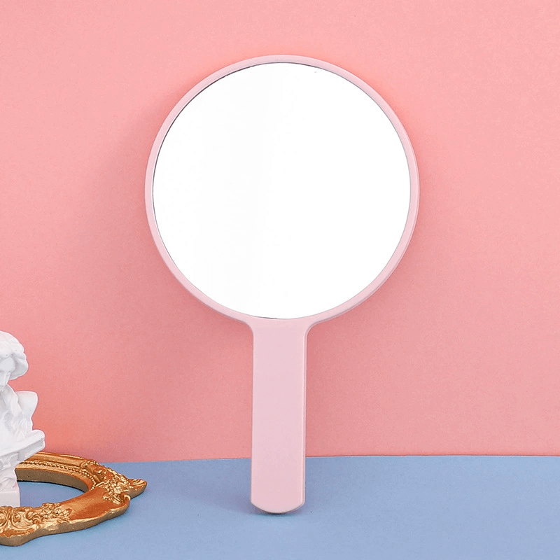 5 Color Makeup Mirror Round Shape Dressing Portable Handheld Mirrors 12*21.5Cm