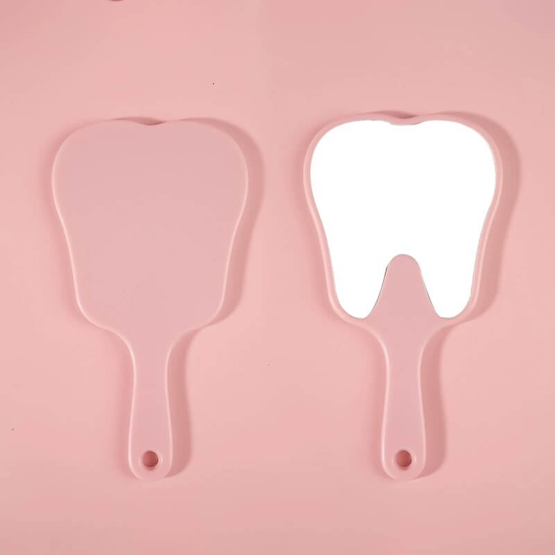 6 color makeup mirror cute teeth handle mirror advertising dental handheld 16*8.5cm