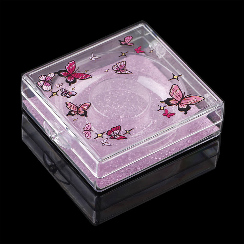 12 color butterfly eyelash packaging box square new lash storage box