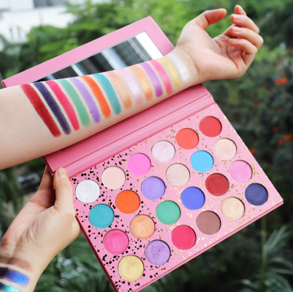 24 color eyeshadow palette pink colorful high pigmented