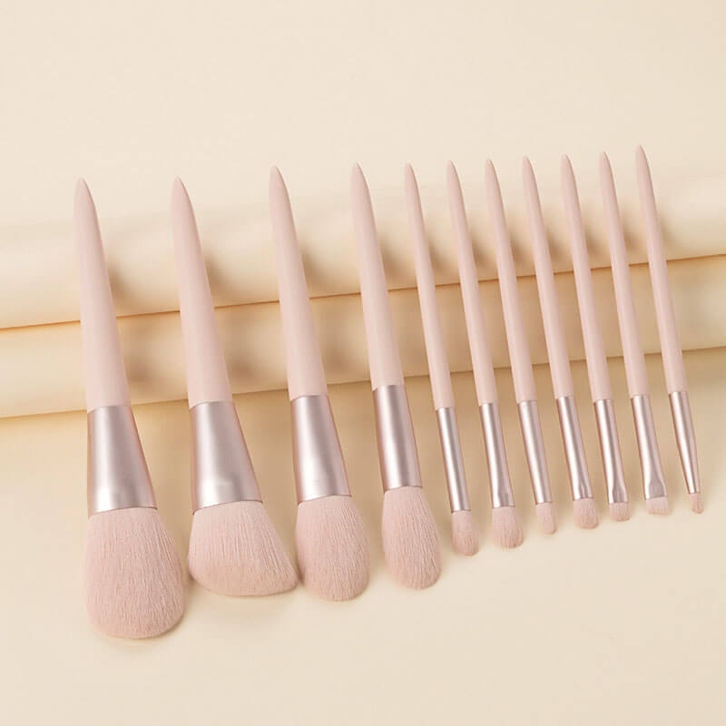11 pcs pink makeup brush set soft brushes portable beauty tool
