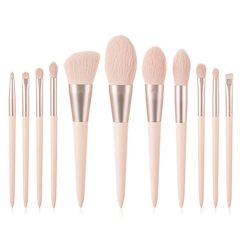 11 pcs pink makeup brush set soft brushes portable beauty tool