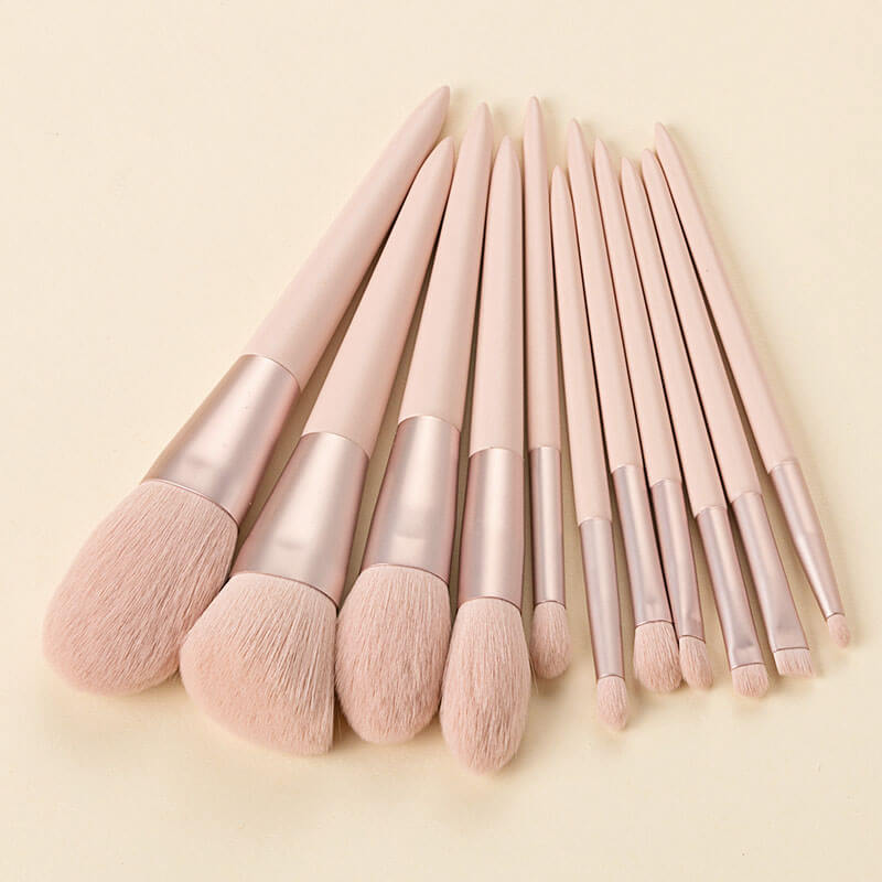 11 pcs pink makeup brush set soft brushes portable beauty tool
