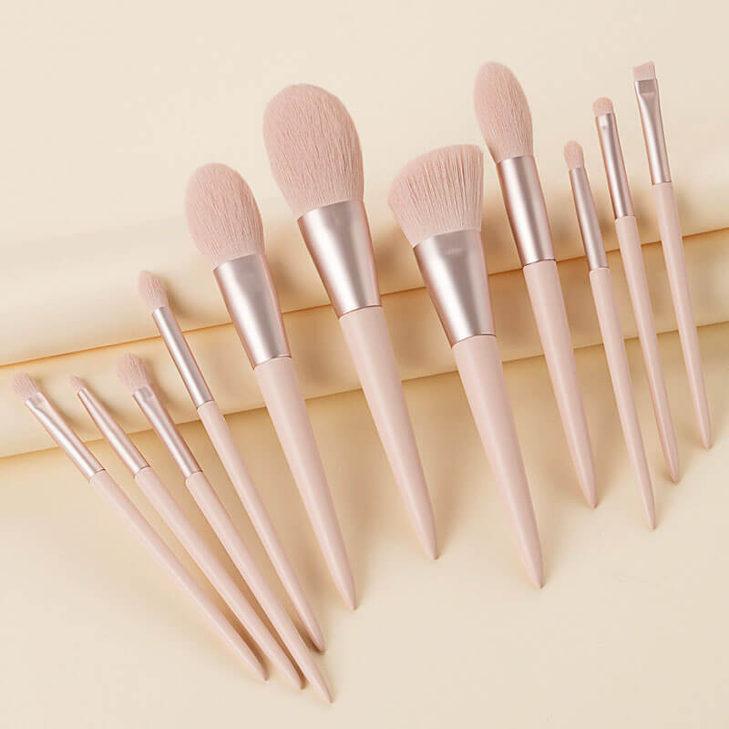 11 pcs pink makeup brush set soft brushes portable beauty tool