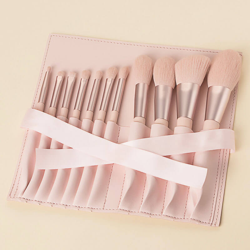 11 pcs pink makeup brush set soft brushes portable beauty tool