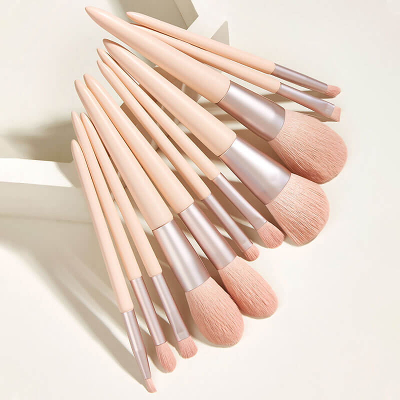 11 pcs pink makeup brush set soft brushes portable beauty tool