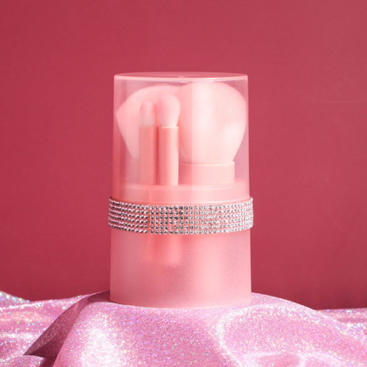 5 pcs pink makeup brush set soft travel brushes portable