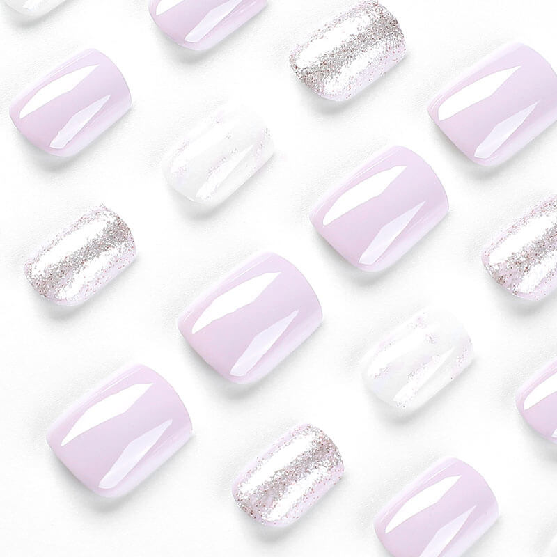 Wearable press on nails short style nail patch glitter finished nail