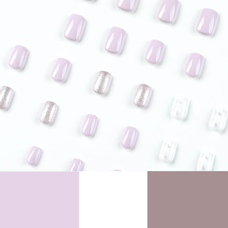 Wearable press on nails short style nail patch glitter finished nail