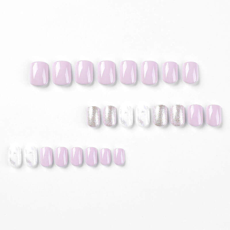 Wearable press on nails short style nail patch glitter finished nail