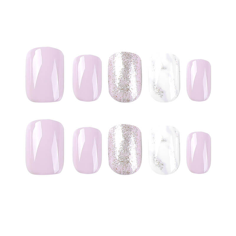 Wearable press on nails short style nail patch glitter finished nail