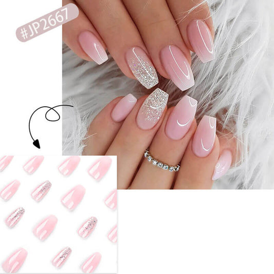 Manicure nails patches wearable nail glitter fake nail finished nails