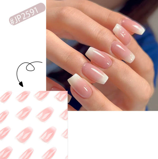 Wearable nails press on nails manicure short patch gradient 24pcs