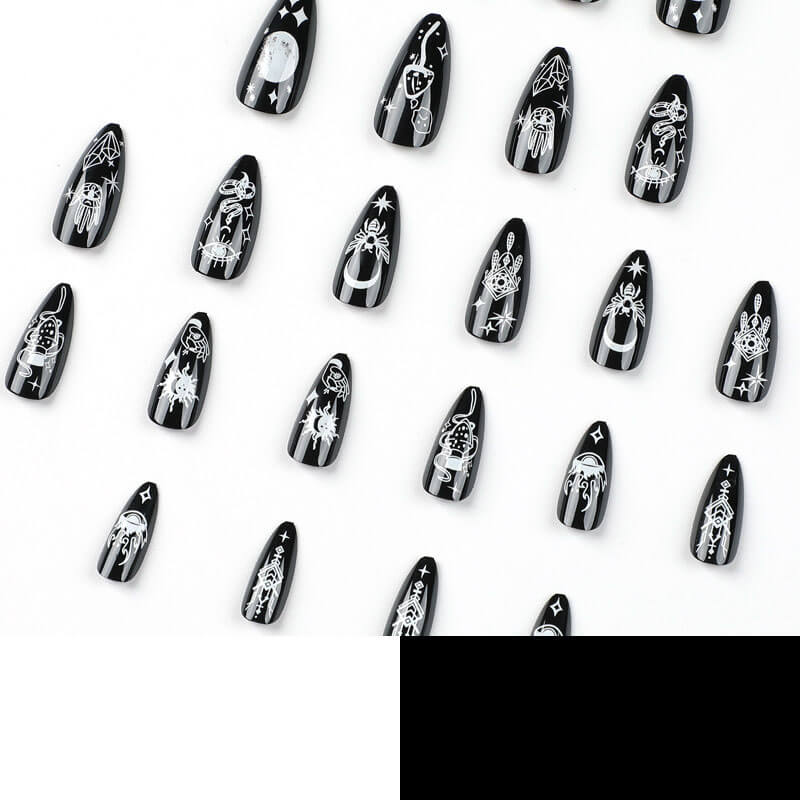 Fake nails manicure pieces nail art star moon snake removable