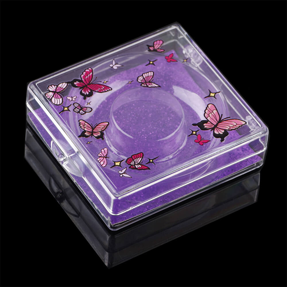 12 color butterfly eyelash packaging box square new lash storage box
