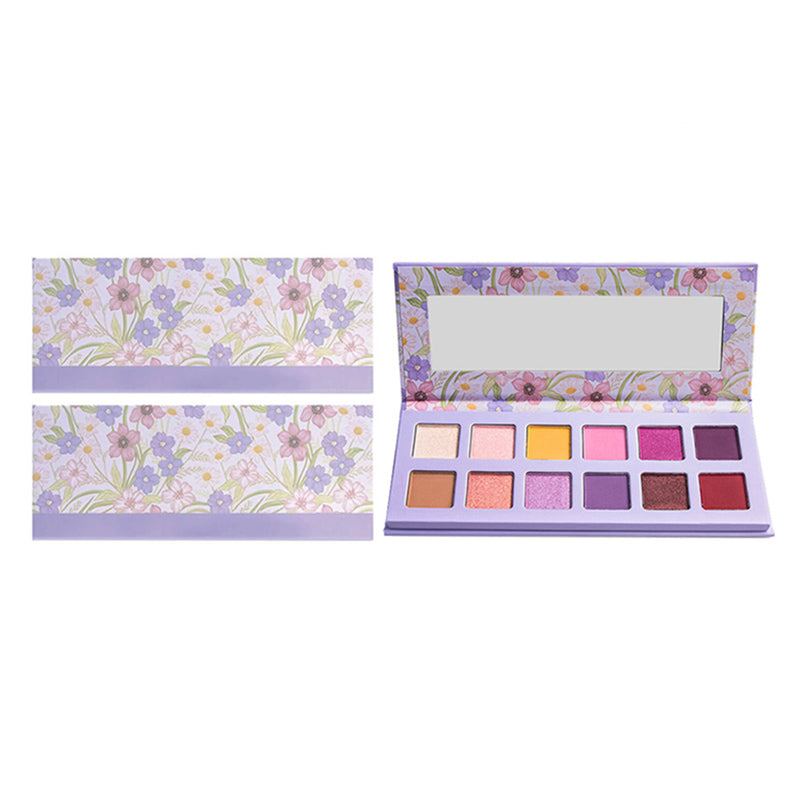 12 Color Purple Eyeshadow Palette High Pigmented Waterproof Private Label
