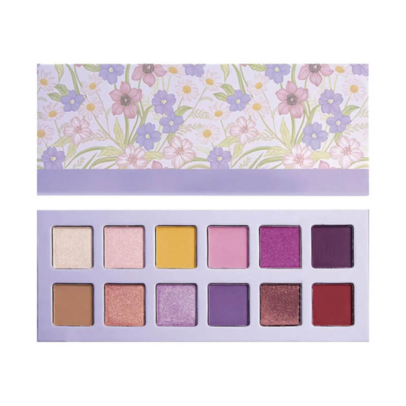 12 color purple eyeshadow palette high pigmented waterproof