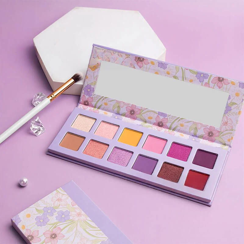 12 color purple eyeshadow palette high pigmented waterproof