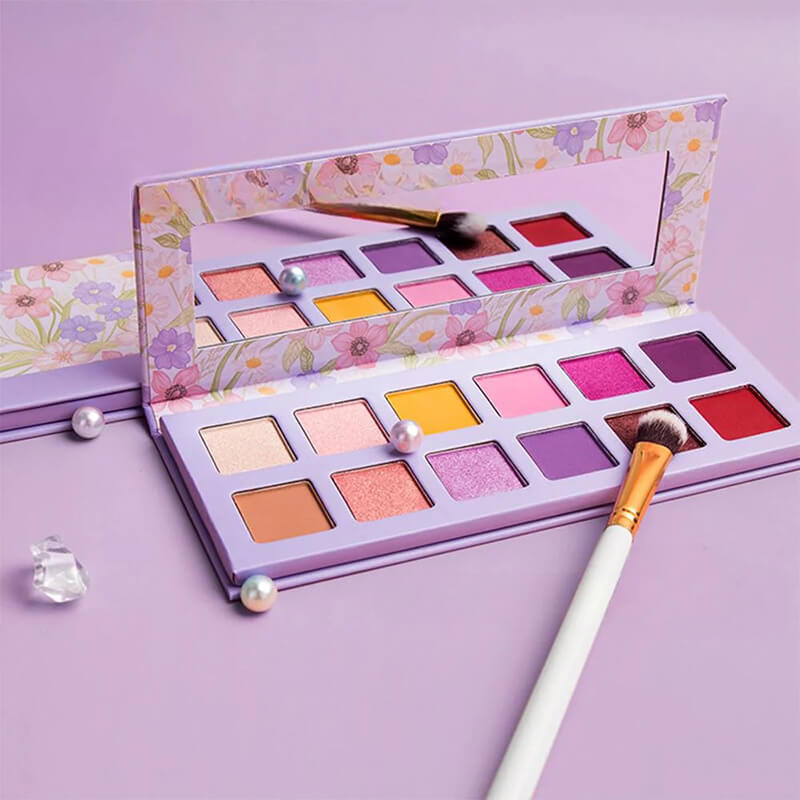 12 color purple eyeshadow palette high pigmented waterproof