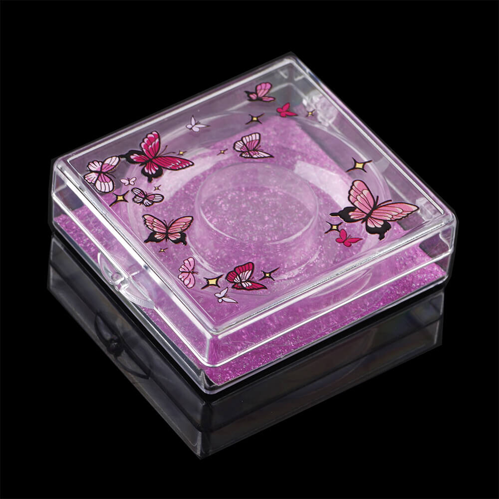 12 color butterfly eyelash packaging box square new lash storage box