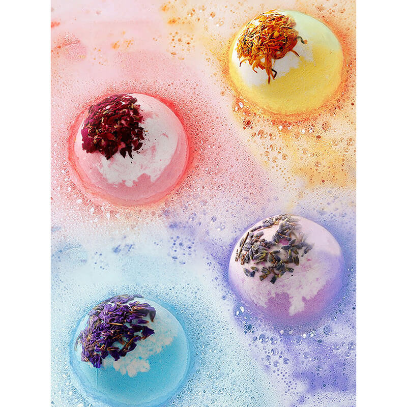 Handmade bath ball flower shampoo soap fizzy salt bath bomb gift box