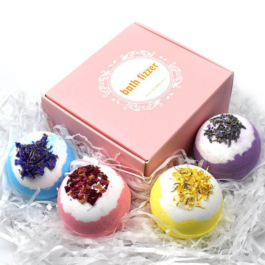 Handmade bath ball flower shampoo soap fizzy salt bath bomb gift box