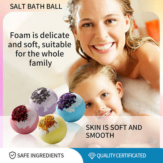 Handmade bath ball flower shampoo soap fizzy salt bath bomb gift box