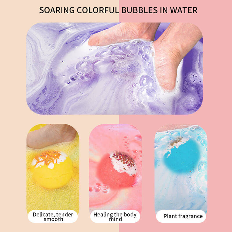 Handmade bath ball flower shampoo soap fizzy salt bath bomb gift box